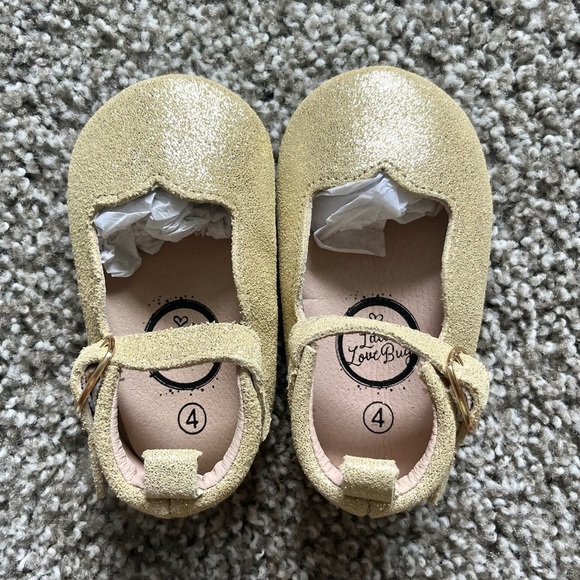 Little Lovebug Size 4 Sparkle Gold Olivia Dress Shoes - Picture 1 of 3